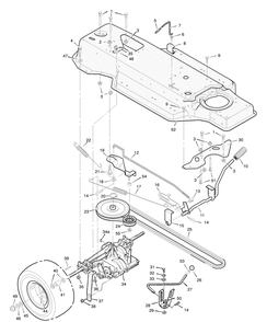 Motion Drive Diagram and Parts List for 387002X92NA 2004 Briggs and Stratton Lawn Tractor